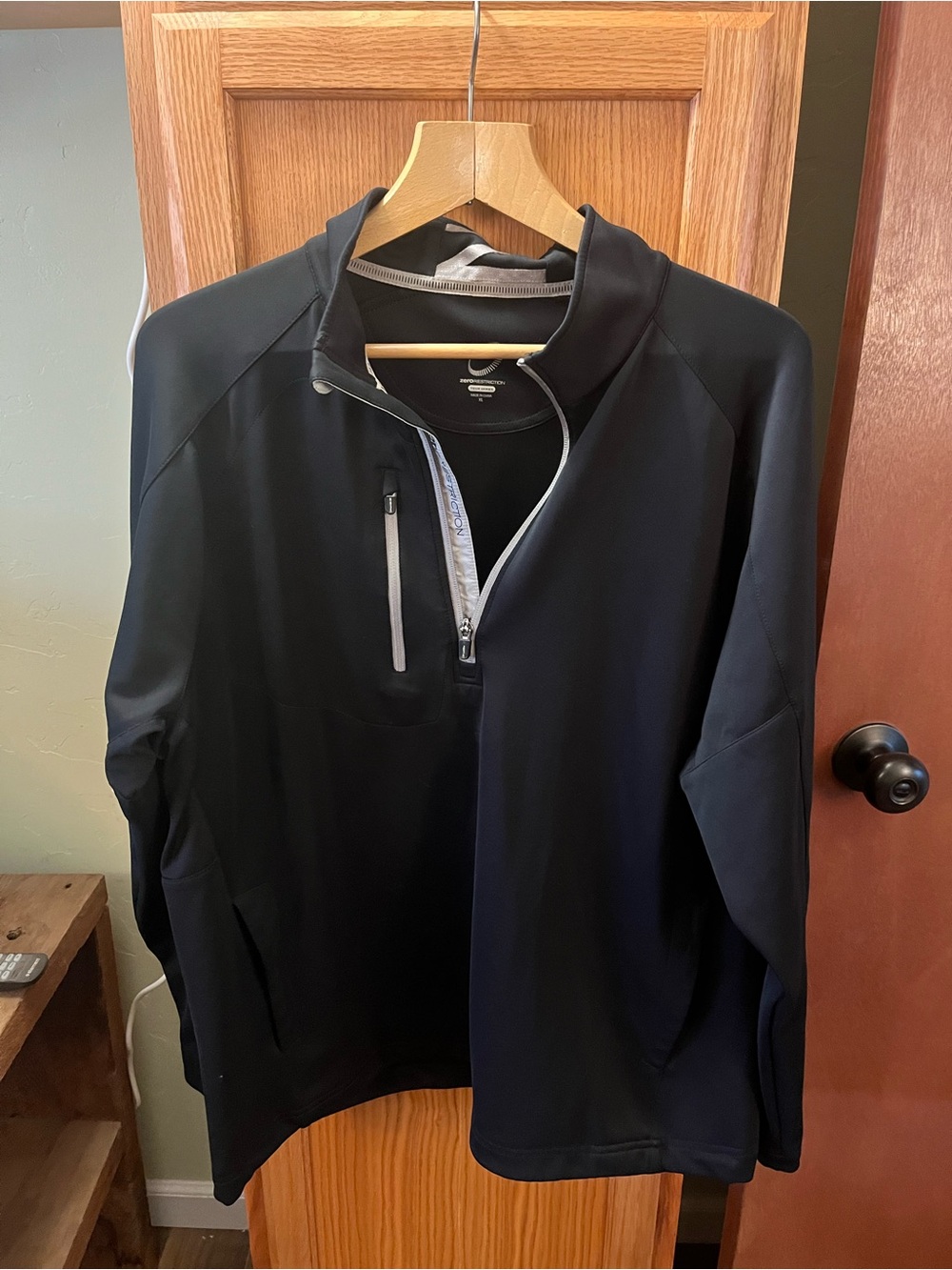 Men's Lightweight Black Quarter-Zip Shirt Jacket
